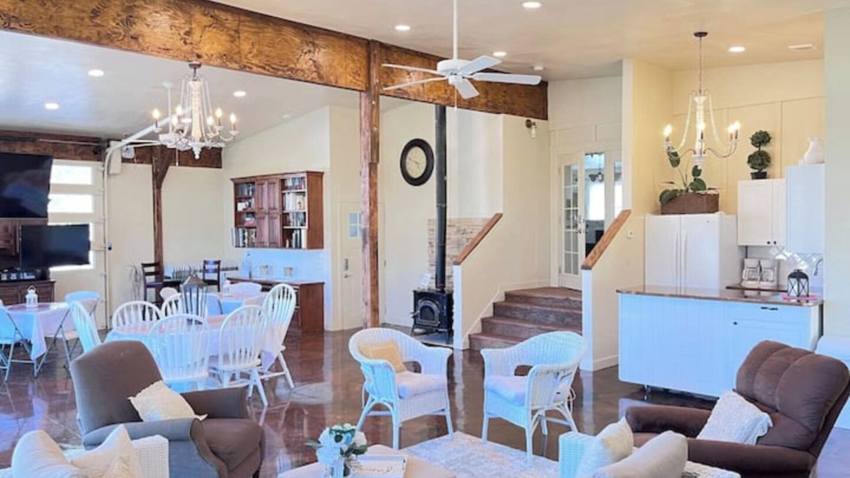 Nampa Other | Red Roof Farmhouse has beds for 27, a 12 person swim spa, 1350 sq ft activity rm
