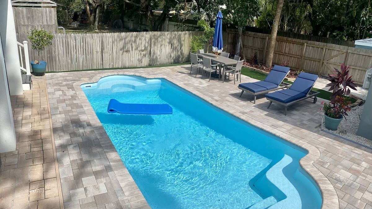 Palm Harbor House | Relaxing Beach Style Home with Heated Saltwater Pool in Crystal Beach