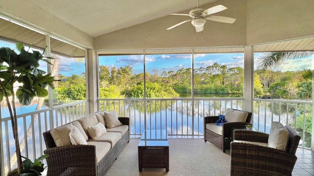 Bonita Bay Condo | Renovated 3 bdrm Lakefront Condo ~ Bonita Bay! Community Pool & Private Beach! n
