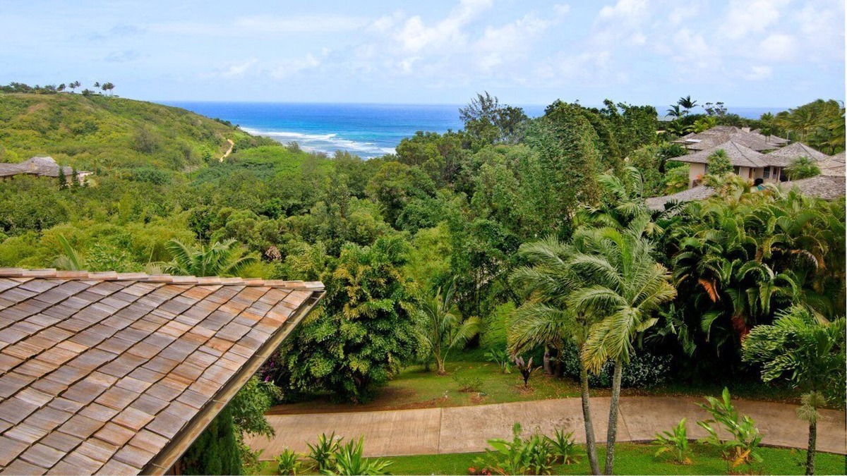 Kalihiwai House | Ridge line home with pool, ocean and valley views