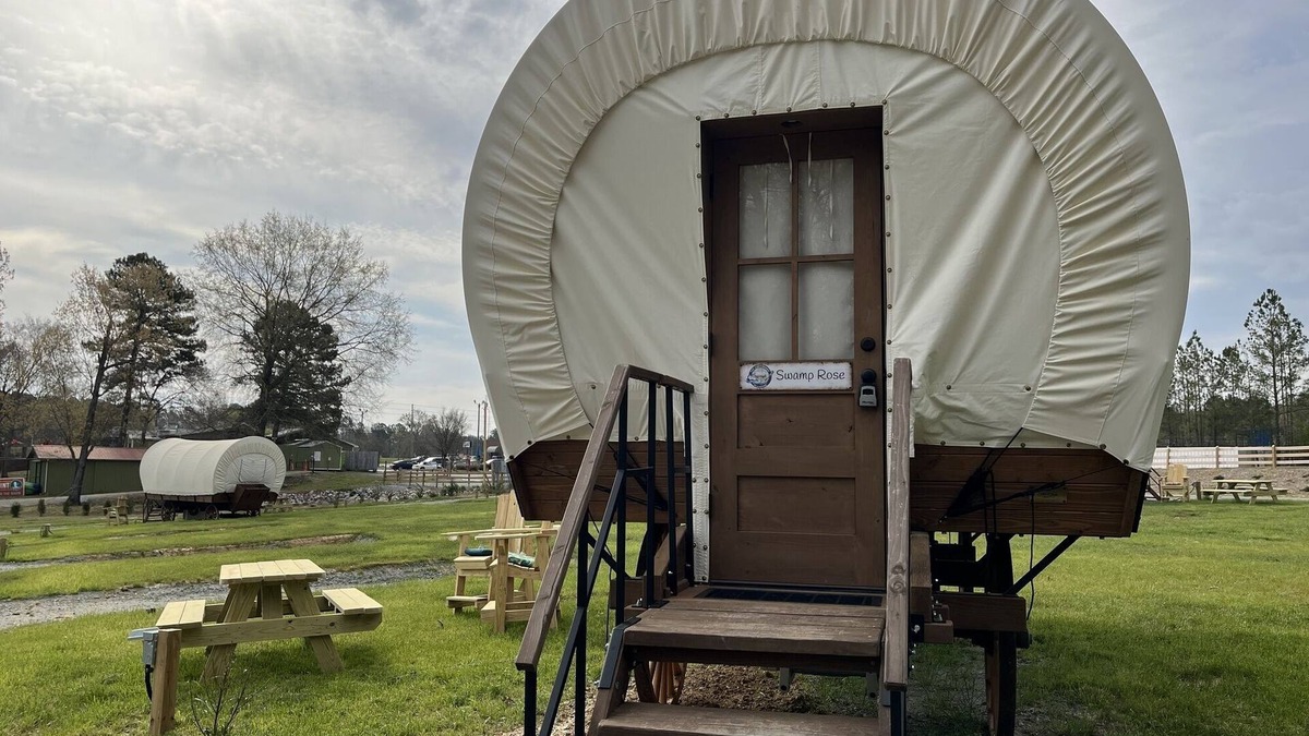 Lillington House | River-Front Wagon Glamping- The Dogwood