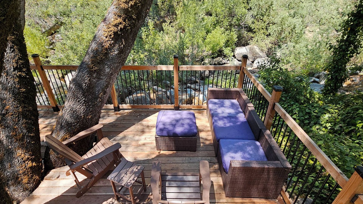 River Pines Cabin | Riverfront in Wine Country Cabin, Deck and Starlink