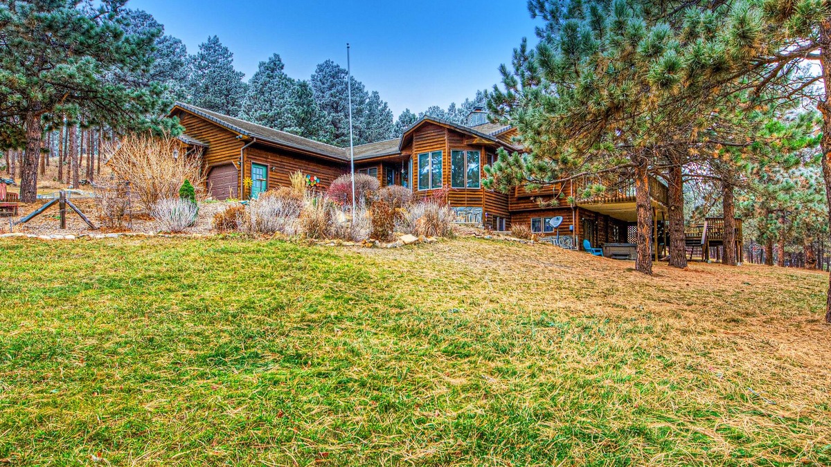 Blackhawk House | Rustic Black Hills home in secluded location w/sauna, fireplace, private hot tub