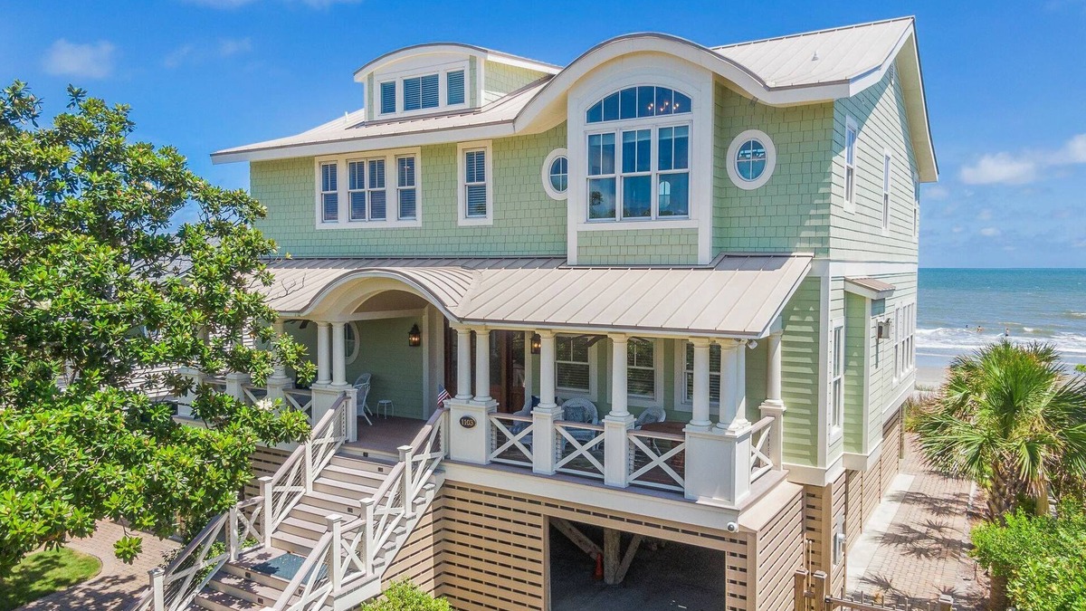 Folly Beach House | Salty Lady - Stunning Oceanfront Home in Folly Beach with Seasonal Hot Tub and Ocean Views