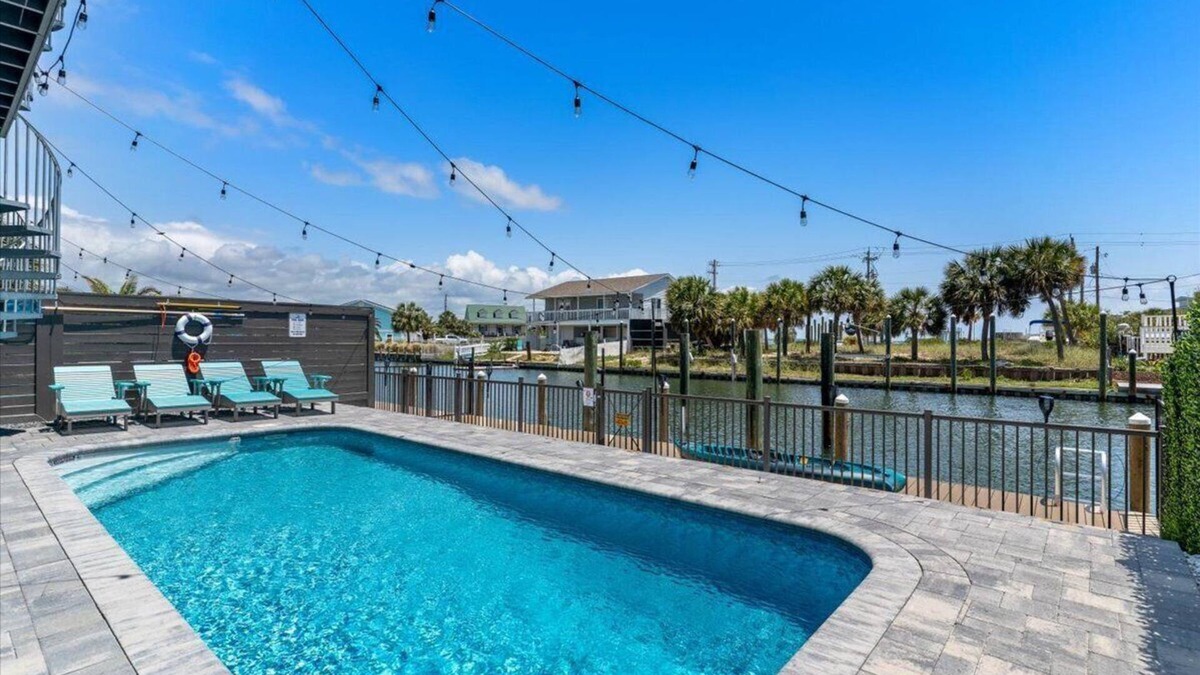 Navarre Beach House | "Salty Sue" New Listing! Luxury Waterfront Home, Pool, Boat Dock
