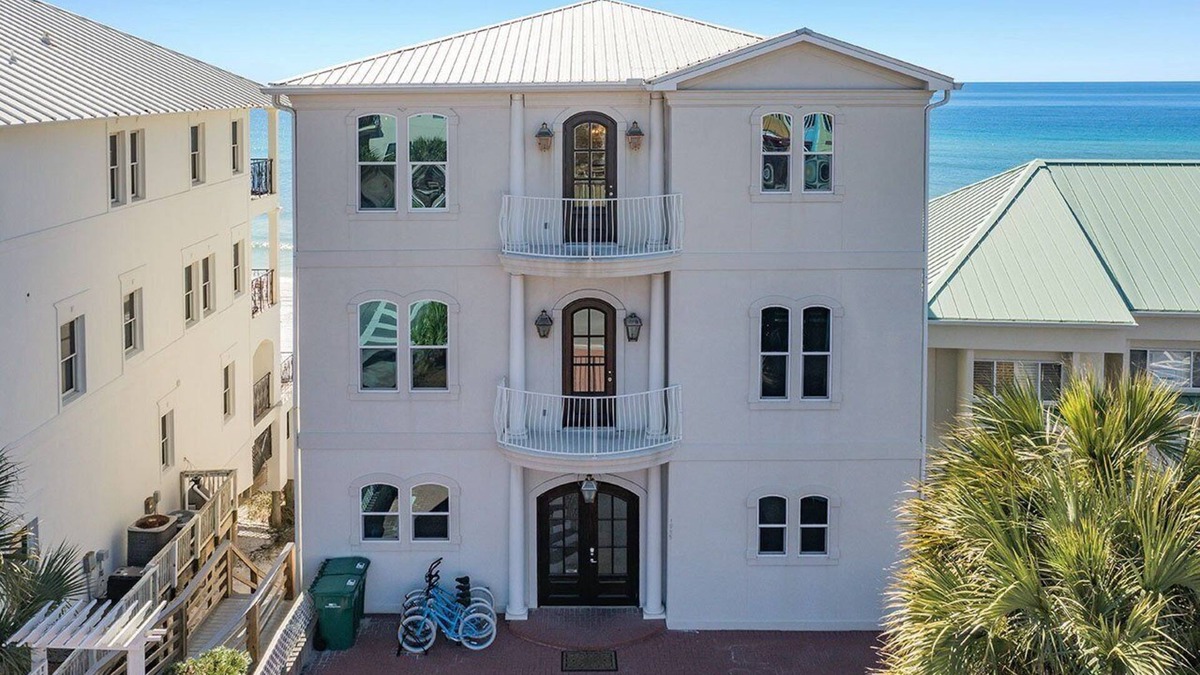 Delos House | Sanctuary at Frangista Beach - Huge Beachfront Home with Ocean Views, Private Pool & Theater