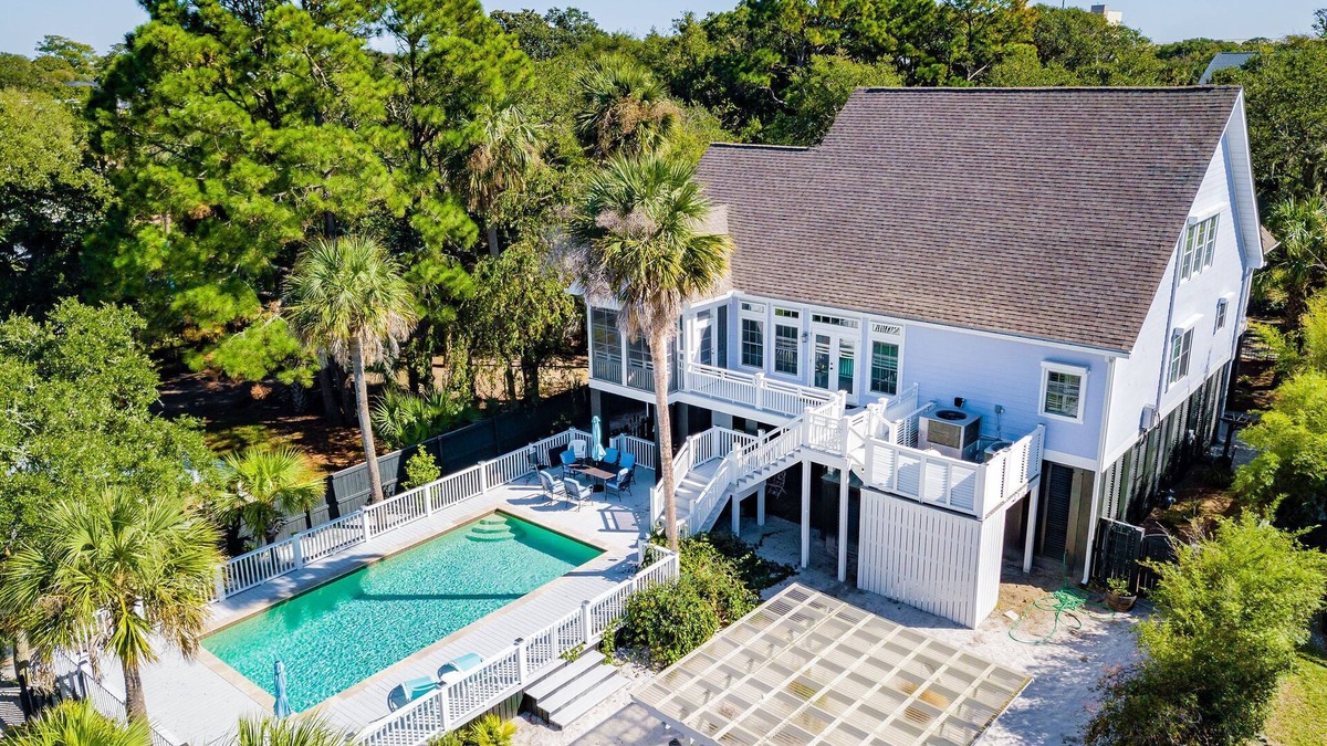 Folly Beach House | Sand Castle - Beach Retreat - Saltwater Heated Pool - 1st Block from the Center St.