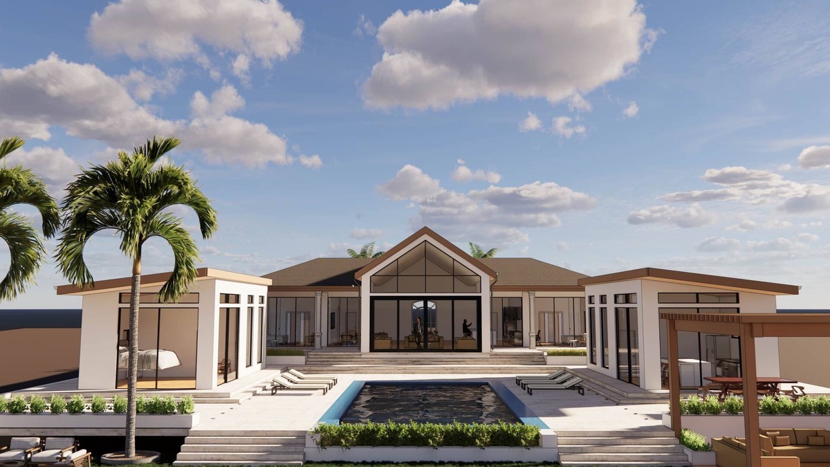 Farmer's Hill Villa | Sandcliffe Villa, - New 6,000 SQFT. Villa, Close to airport & Town w/enclosed poolside kitchen!