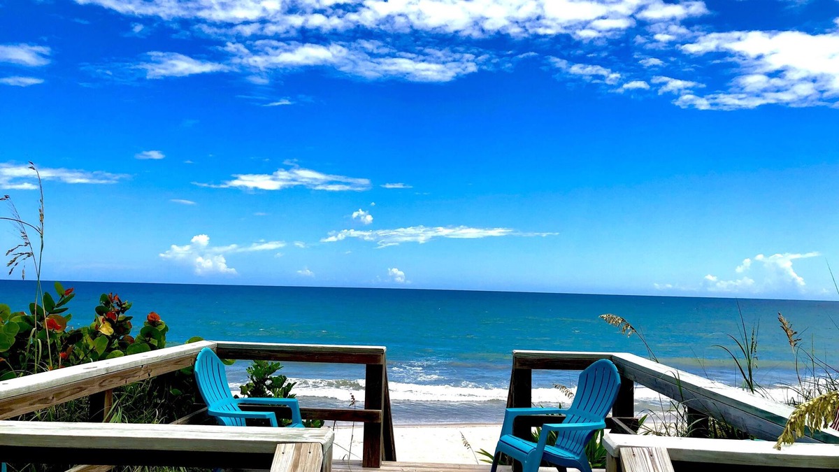 New Melbourne Beach Cottage | Sandpiper Suite 1: Find Serenity on private Melbourne Beach - Oceanfront style