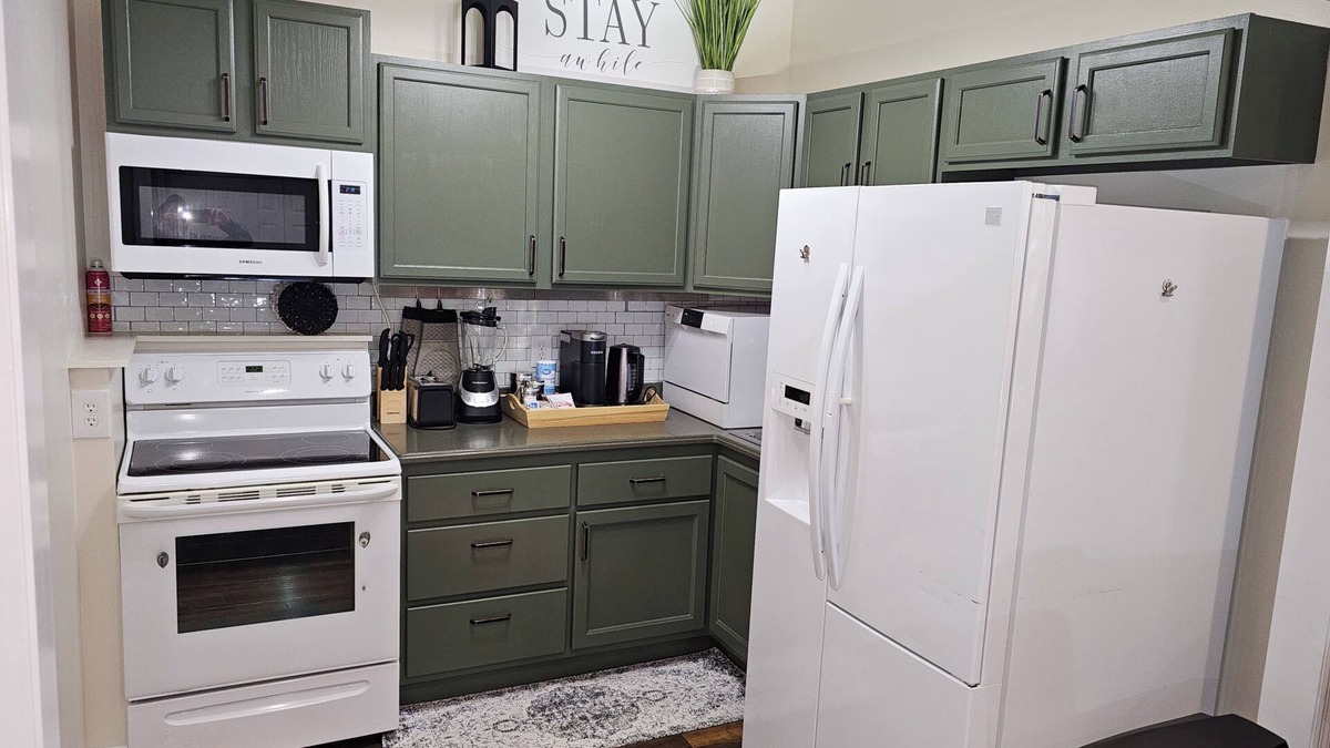 Decatur Apartment | Scenic Serene Stocked Spacious Studio 65in Smart TV WiFi Laundry Kitchen & Patio