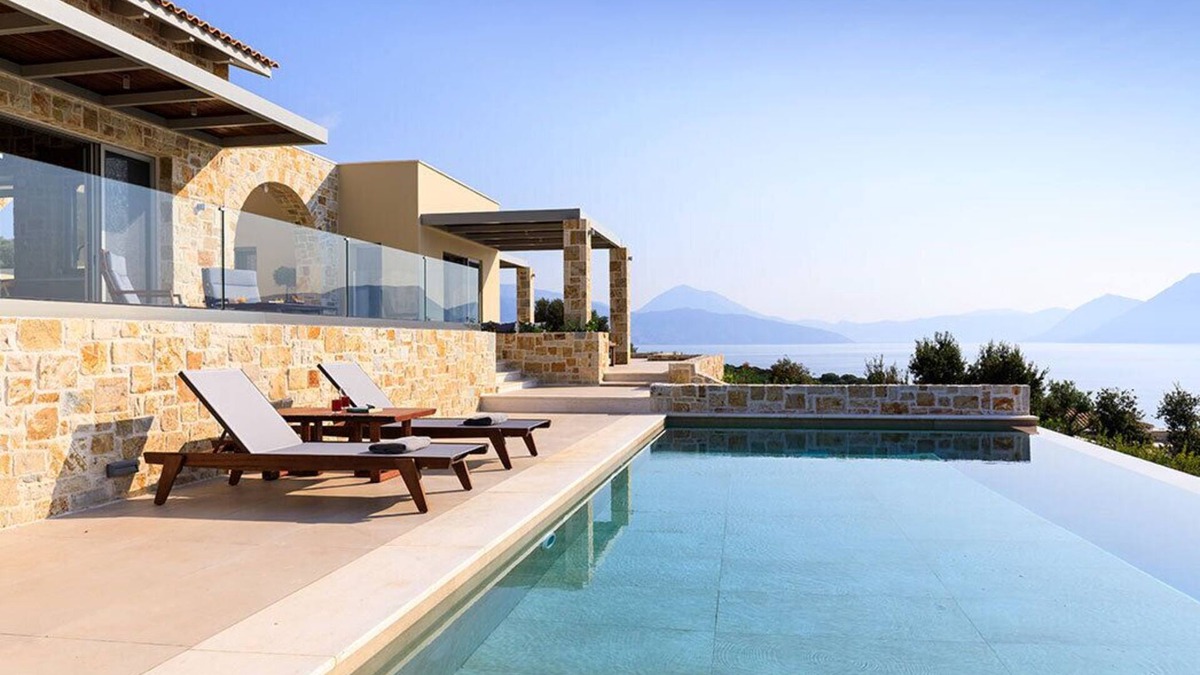 Katomerion Villa | Sea view 2-bedroom villa in lovely Meganis with WiFi, AC
