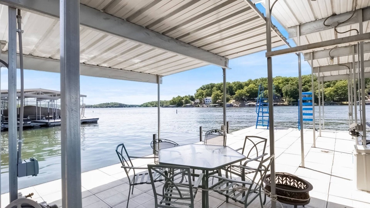 Gravois Mills House | Secluded lakefront home with private dock, multiple decks, gym, swim platform