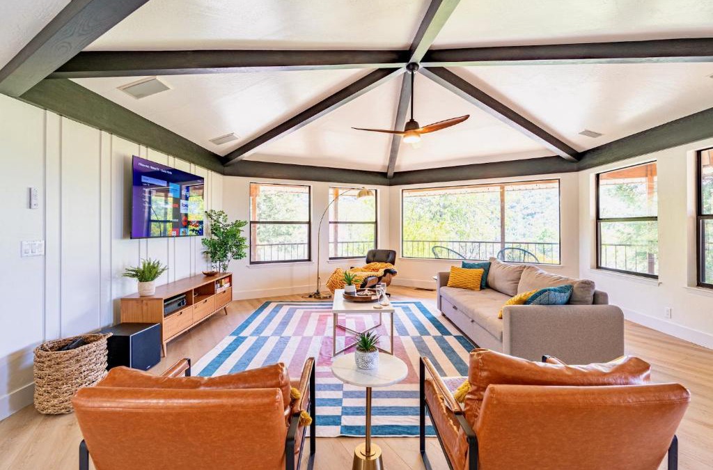 Three Rivers Villa | Secluded Mtn Top Family Haven w/Views Spa & Arcade