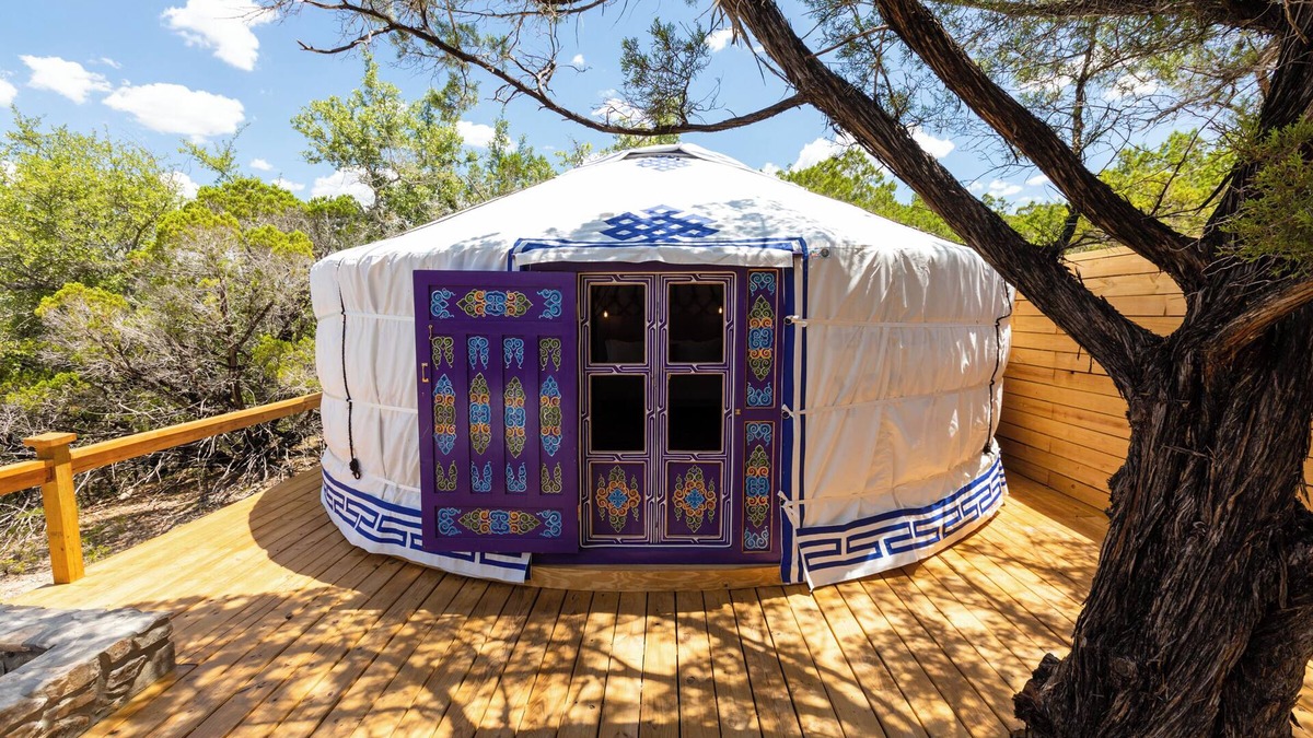 Dripping Springs Cabin | Secluded, Romantic Yurt w/Hot Tub at The Yurtopian - "Amie"