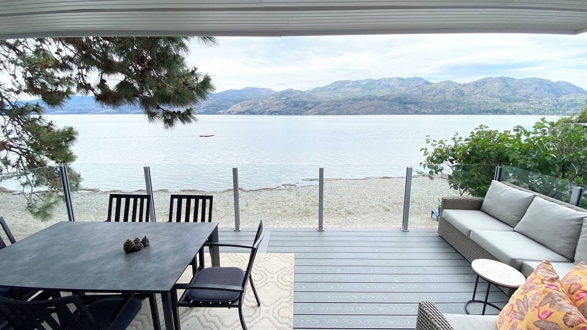 Central Okanagan Cabin | Seclusion Bay, Luxury Lakeside Cabin 9. Stunning beachfront on Okanagan Lake.