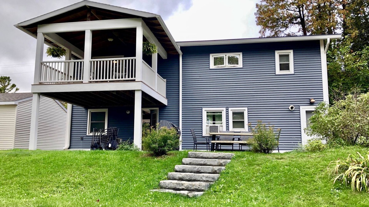 Beulah Apartment | Second floor unit close to downtown Beulah & Crystal Lake for year-round fun!
