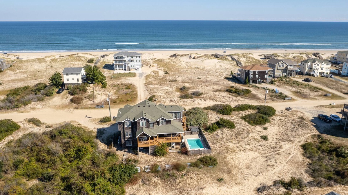 Carova Beach House | Semi-Oceanfront, Wild Horses, Pets Welcome, Private Pool, 4x2064, Happy Hours