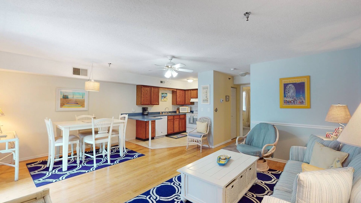 Caine Woods Condo | Serene condo with central AC, deck & washer/dryer - near golf