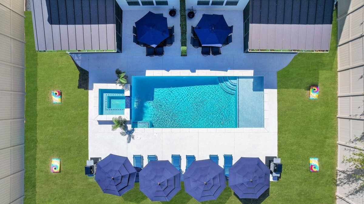 Saint Simons Heights House | Serenity Oasis - Villa 1 - Professionally Designed Duplex Home with Luxurious Heated Pool and Spa!