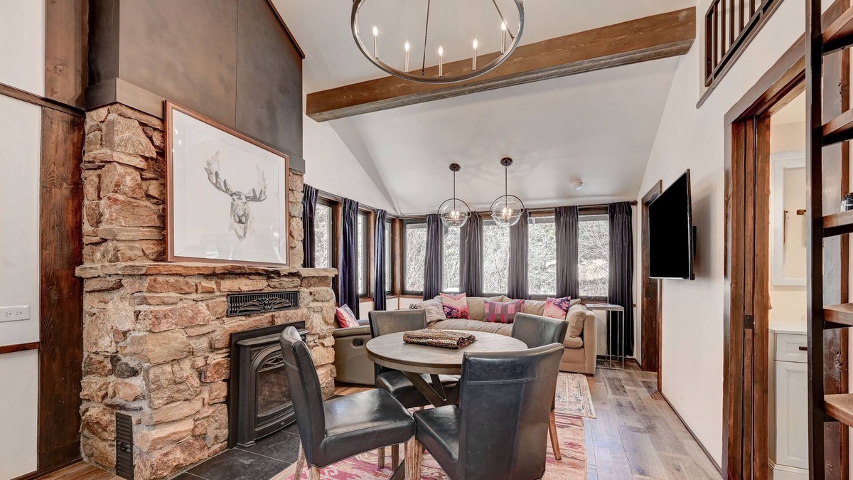 Idaho Springs Cabin | Shale Vibrant & Chic Mod Stylish Creekside Cabin