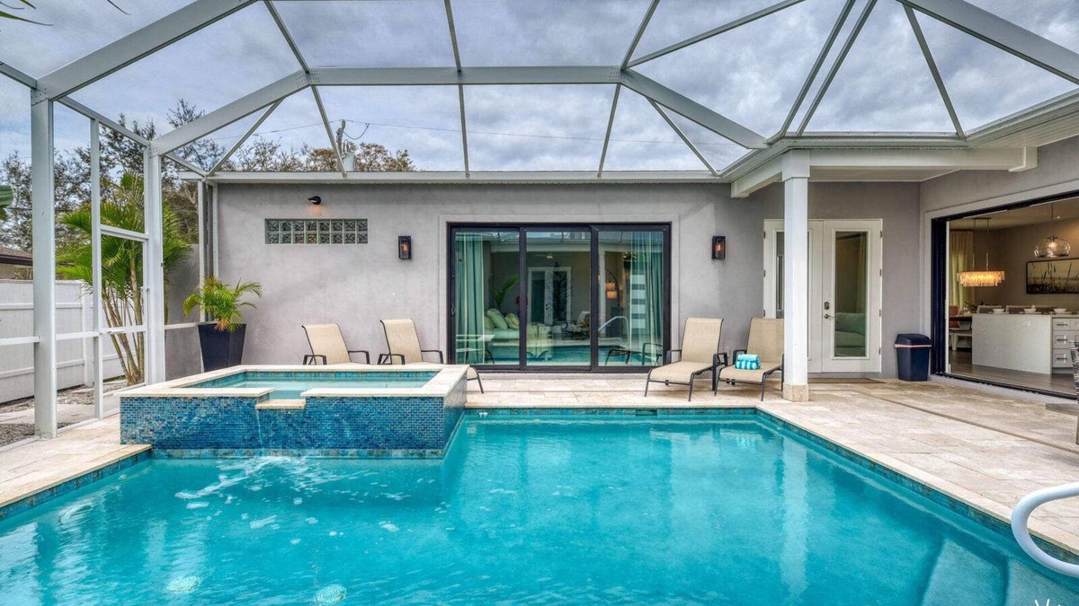Vamo House | Siesta Key Modern Retreat with Heated Pool & Spa