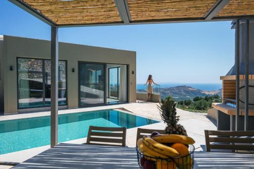 Agios Vasileios Villa | Sigma Villa, Private Swimming Pool Garden, Panoramic Sunset