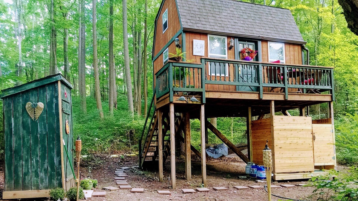 Dellslow Cabin | SIS's Treehouse Cozy & Charming located within forests on 26 acres Morgantown WV