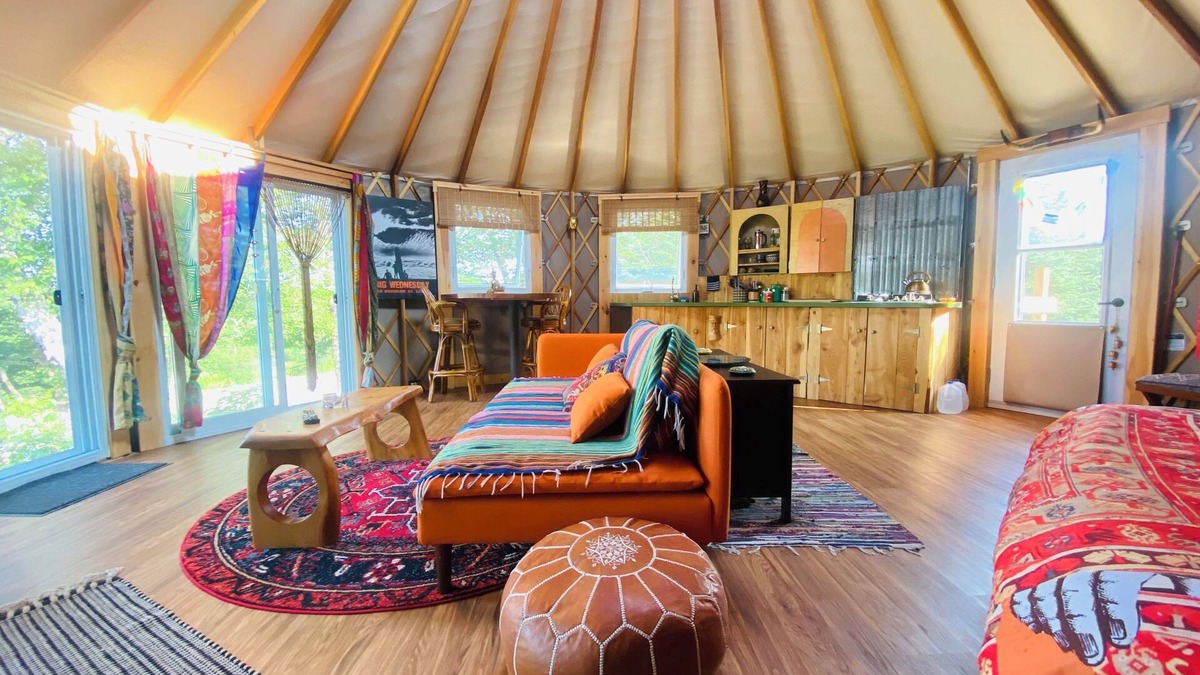 Baddeck Bridge RV Rental | Sky high yurt with amazing view of the river
