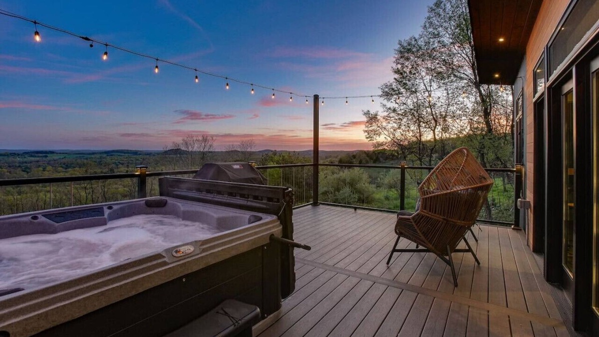 Brookville Cabin | Skyline Serenity | Hot Tub, Panoramic Views, King Bed in PA Wilds