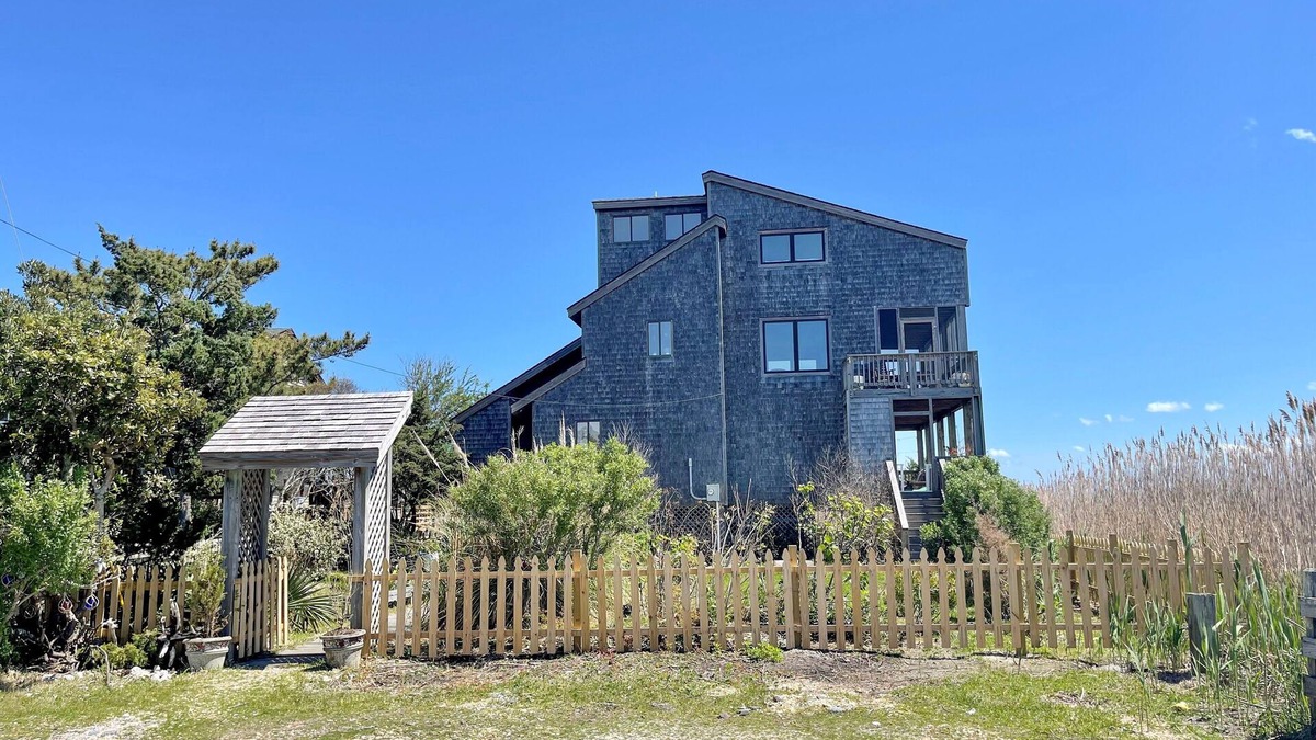 Ocracoke House | Skynear: Private sweeping panorama of natural salt marsh and sound.