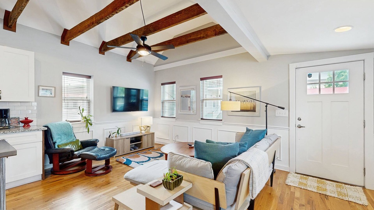 Westside Cottage | Sleek Cottage - High-Speed WiFi, Central AC, Private Deck - Walk to Restaurants