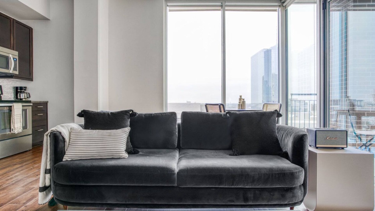 Waller Creek District Apartment | Sleek Downtown 1BR w/Gym, Deck & W/D, walk to 6th St bars, by Blueground