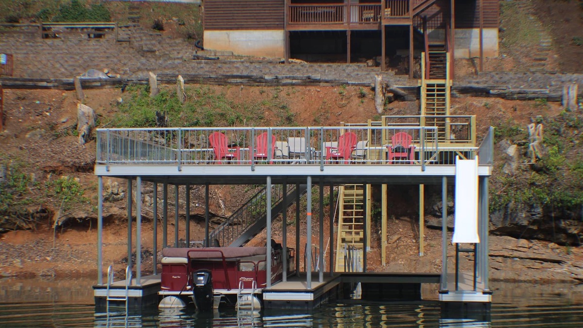 Lakeside Estates Cabin | Slice of Heaven' 4500 Sq Ft, double deck dock w/slide
