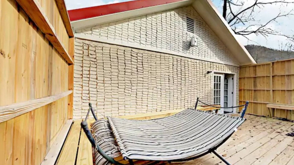 Barnardsville House | Sounds of the creek with your coffee. Beautiful private setting w/great views.
