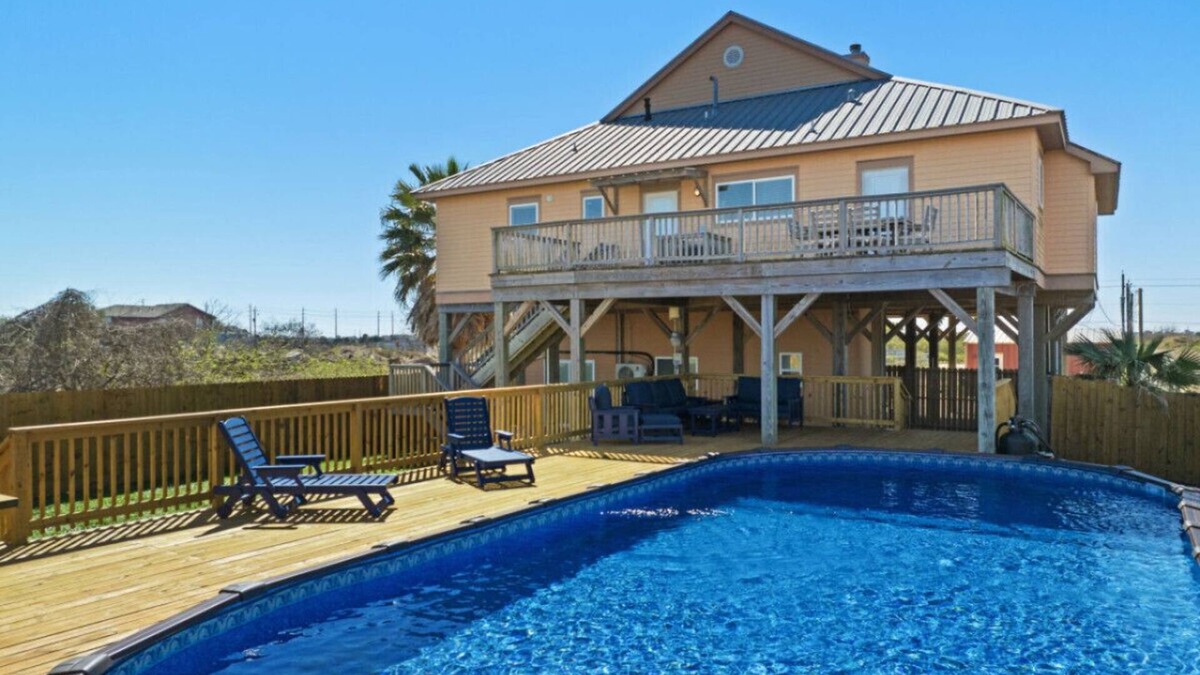 Galveston House | Spacious Beach House, Pool & Huge Deck