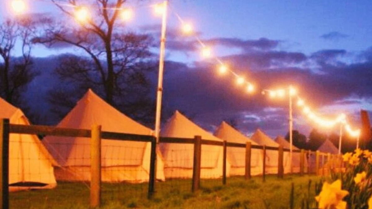 Danderhall RV Rental | Spacious Bell Tent Nestled in Our Orchard Field at Edinburgh Festival Glamping!