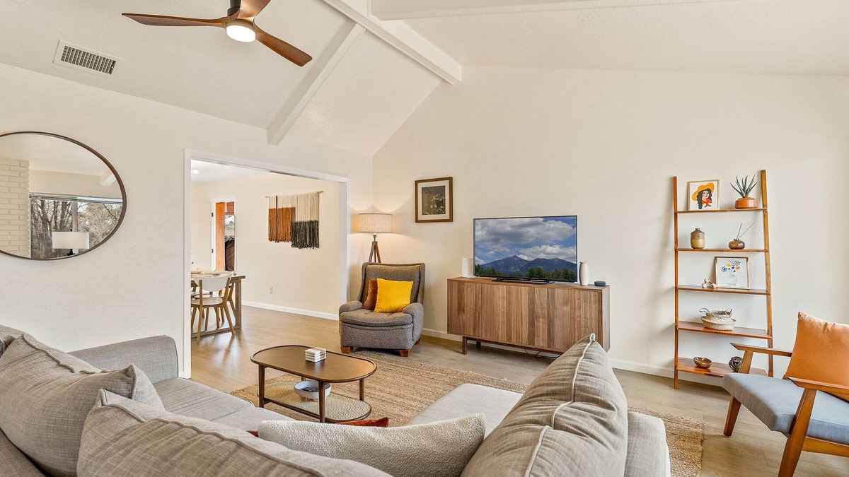 Swiss Manor House | Spacious family home at base of Mt. Elden w/Cedar-plank Sunroom & Hot tub