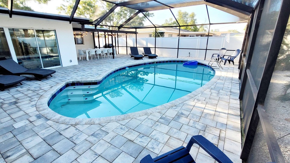Clearwater House | Spacious Family Retreat w/Heated Saltwater Pool, Games, & Near Clearwater Beach