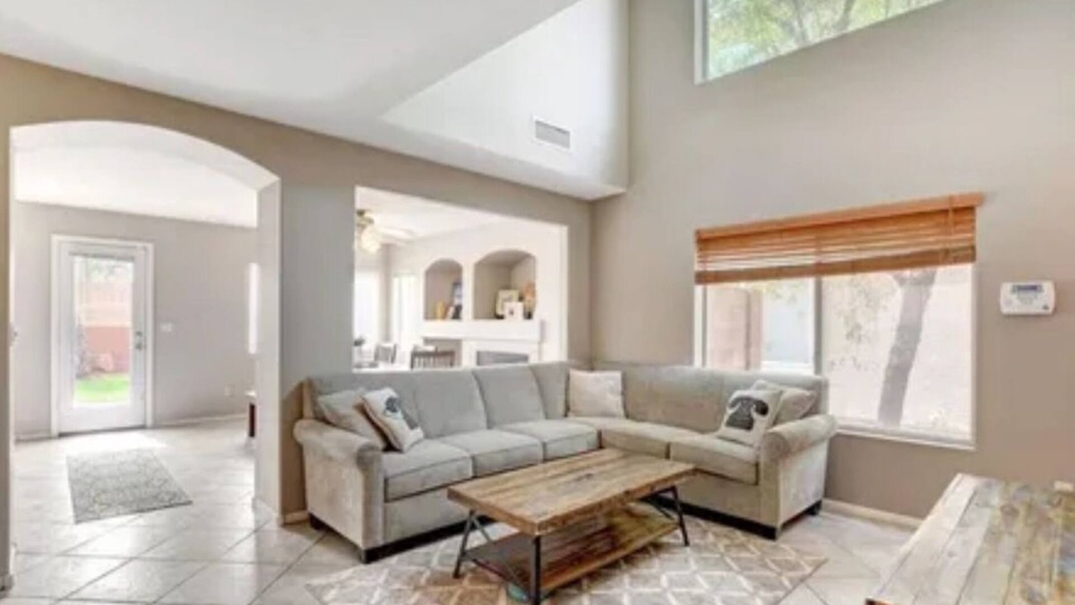Summerlin House | Spacious home with grass backyard, fire pit, & craft bar!