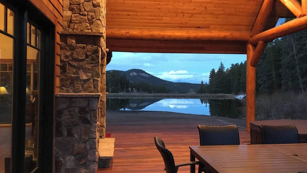 Green Valley House | Spectacular Log Home with Private Lakefront, Hot Tub, Firepit & Views in the MTN