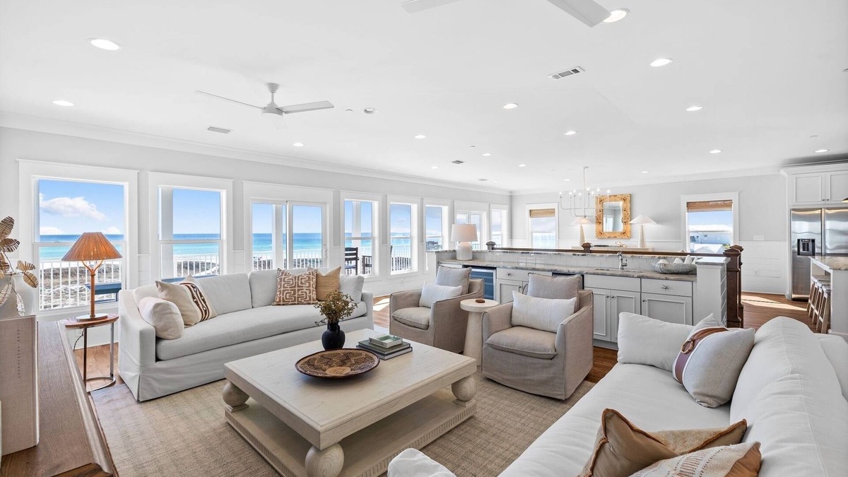 Grayton Beach House | Spend Fall by the Beach! All Decked Out - Beachfront w/Private Heated Pool! Arcade & Pool Table