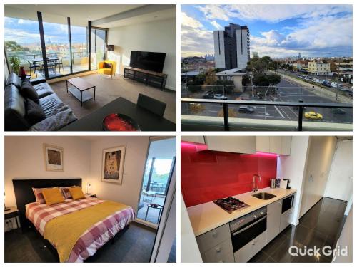 St Kilda Apartment | St Kilda vibes - City views, airy 1 bed sleeps 2-4