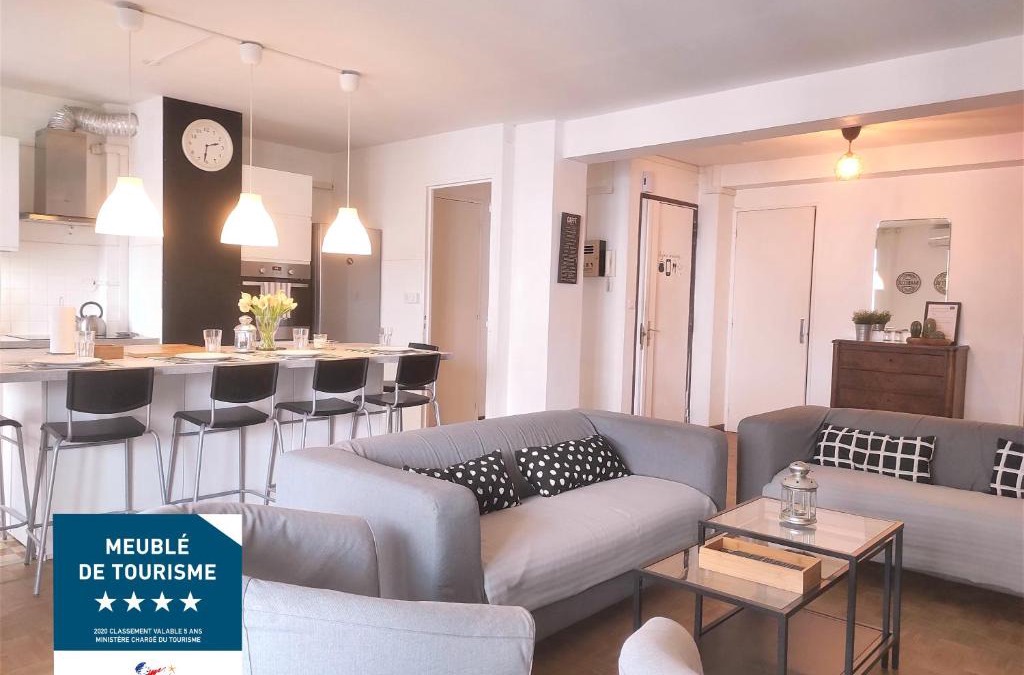 La Villette Apartment | Standing, 3 chambres, clim et garage priv proche Panier et Terrasses Port