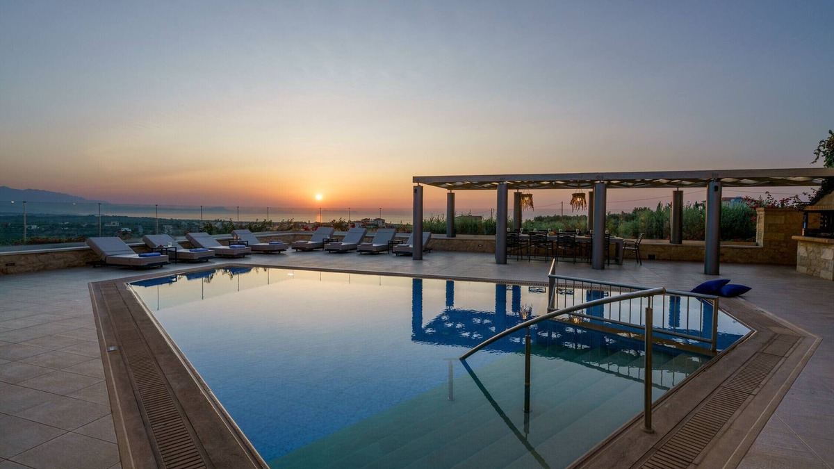Asteri Villa | Stonebuilt Fortress with Pool & Sunset Seaviews