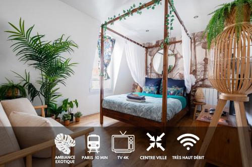 Enghien-les-Bains Apartment | Studio Exotique Hyper-Centre Enghien 12min Paris