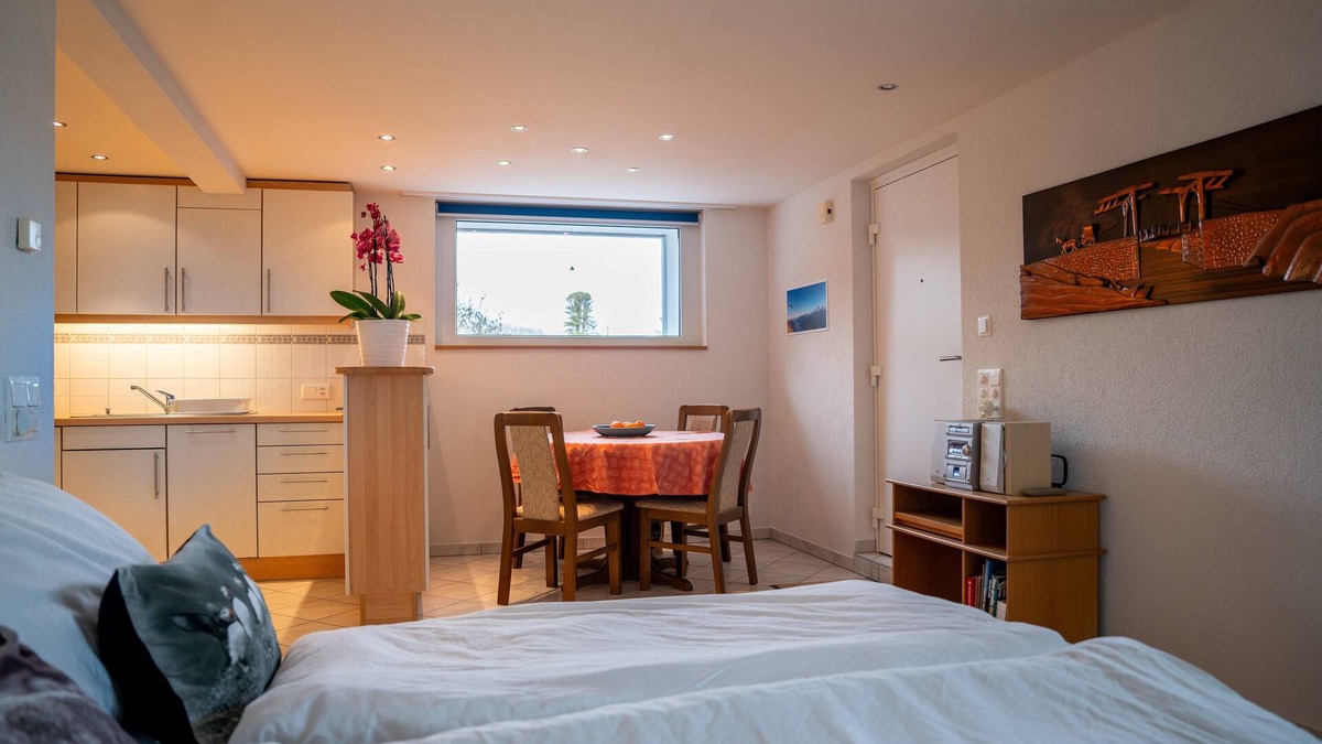 Spiez Apartment | Studio mit Küche für 2 Personen 5-10 Min. zum See und 1 Min. zur Bushaltestelle