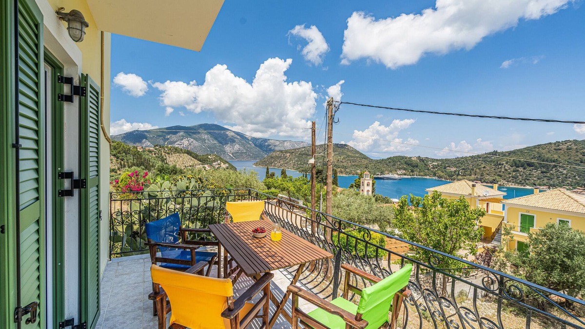 Vathy Apartment | Studio 'Veronis 3' with Sea View, Shared Pool & Wi-Fi