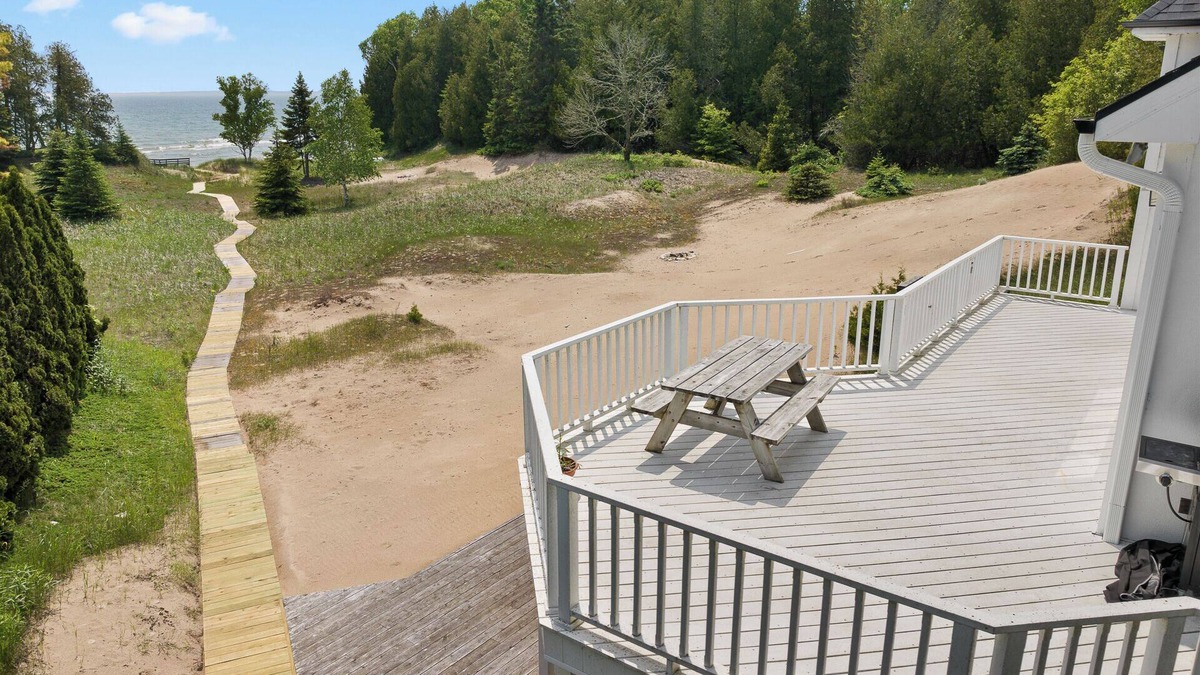 Baileys Harbor House | Stunning Lakefront with private sand beach- boardwalk to water!