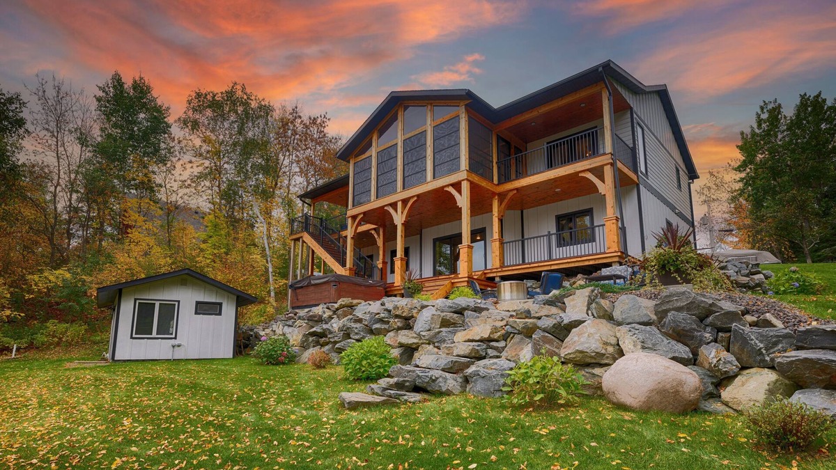Tower House | Stunning Lakefront Retreat with Hot Tub & Fishing Paradise