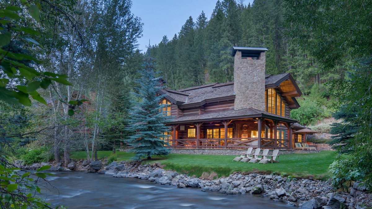 Warm Springs House | Stunning lodge style retreat on the river at base of Sun Valley's Bald Mountain